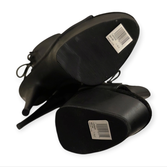 Pleaser Delight-1018 Platform Ankle Boots Black Vegan Leather Open Toe Heel 11 - Picture 7 of 7